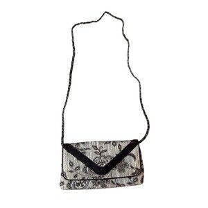 Ballard Collection Brown Envelope Chain Crossbody Floral Tapestry Purse